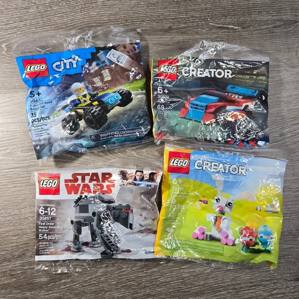 LEGO lot of 4 STAR WARS: Poly Bags 30497 30572 30664 30668 City Creator